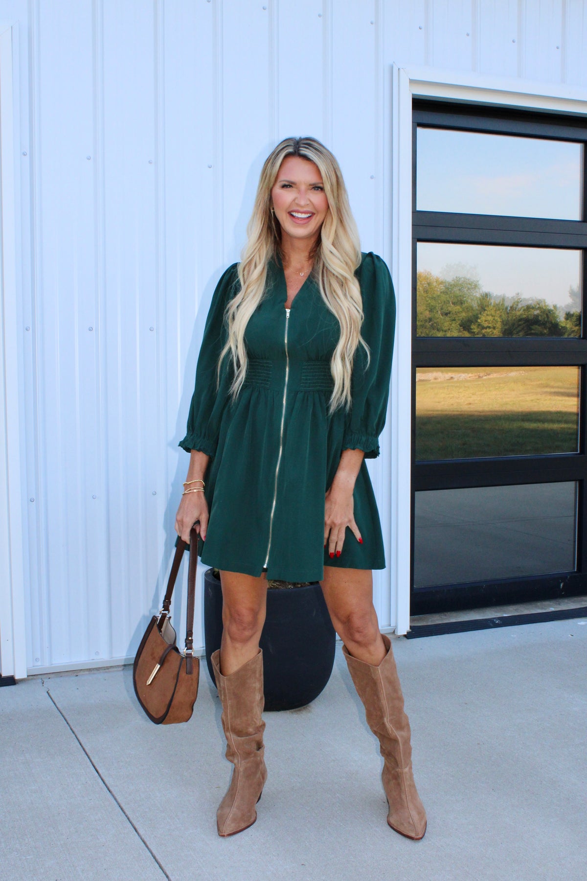 Meet Me Again Hunter Green Dress