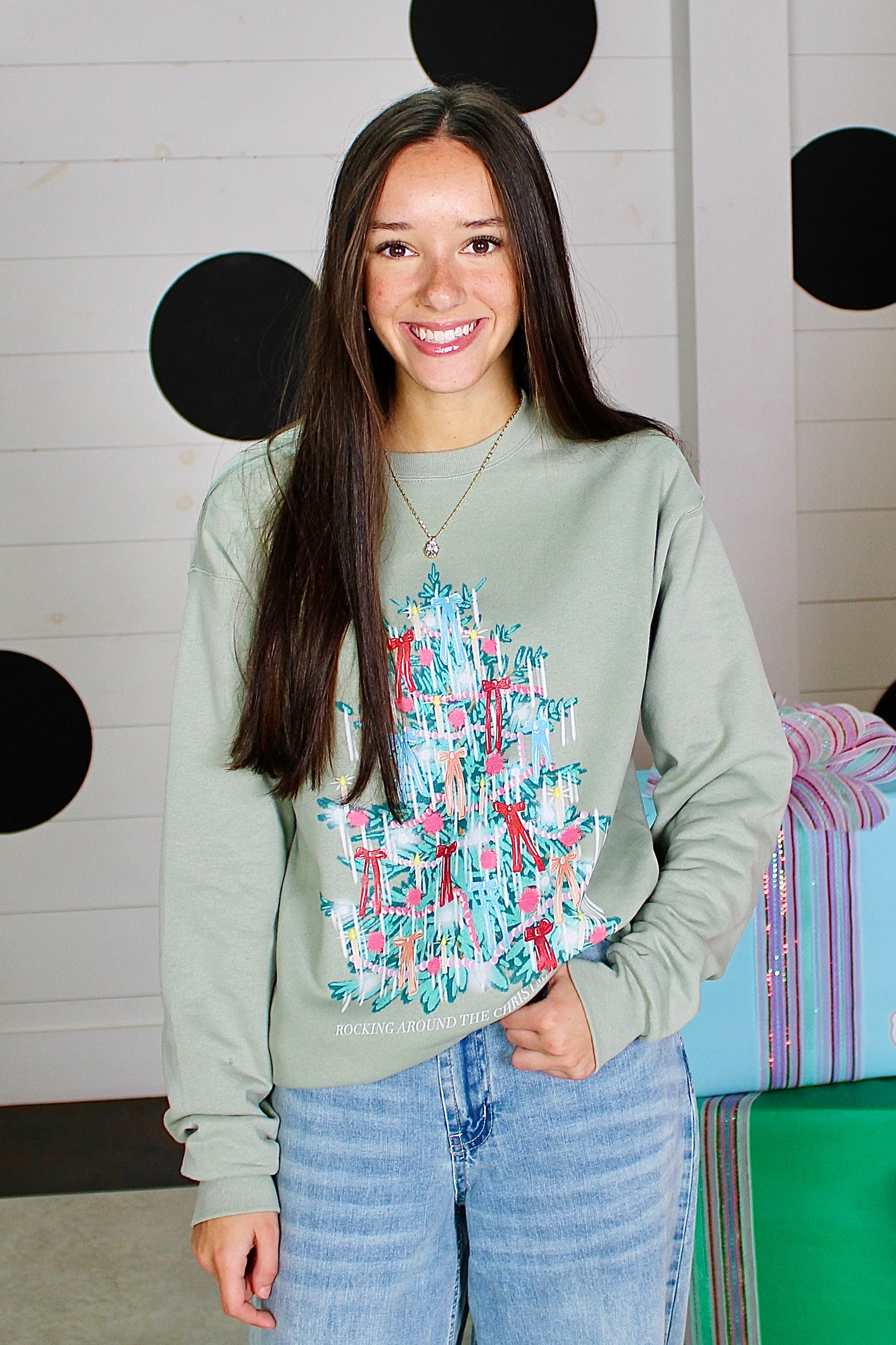 Christmas Tinsel Tree Sweatshirt