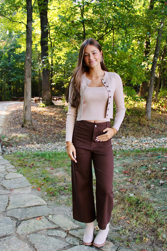 Whatever She Wants Khaki Cardigan