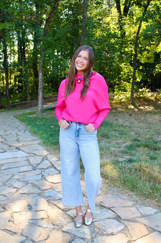 Never Far Hot Pink Sweater