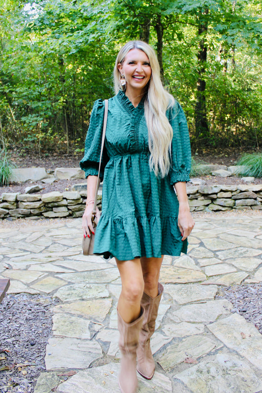 Down the Lane Green Dress