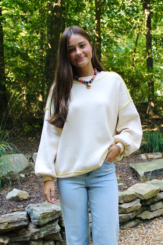 Doing It My Way Cream Sweater