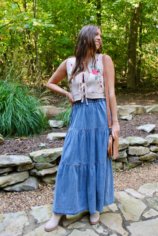 Retro Garden Sweater Vest