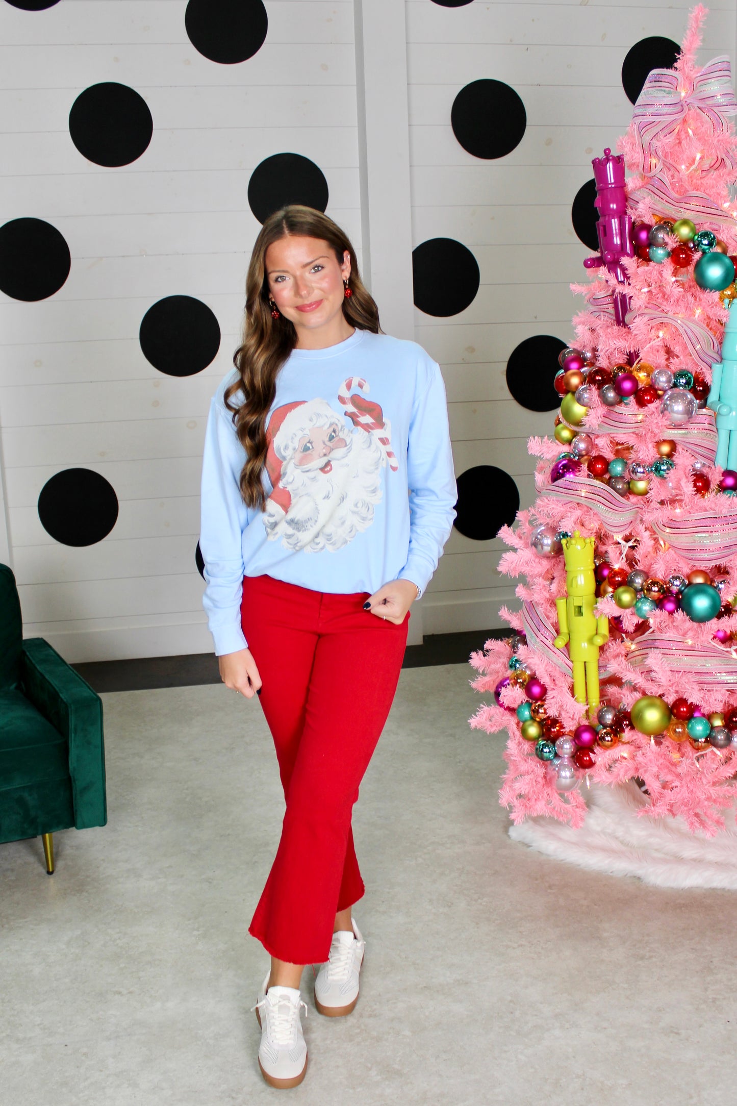 Vintage Santa Blue Sweatshirt