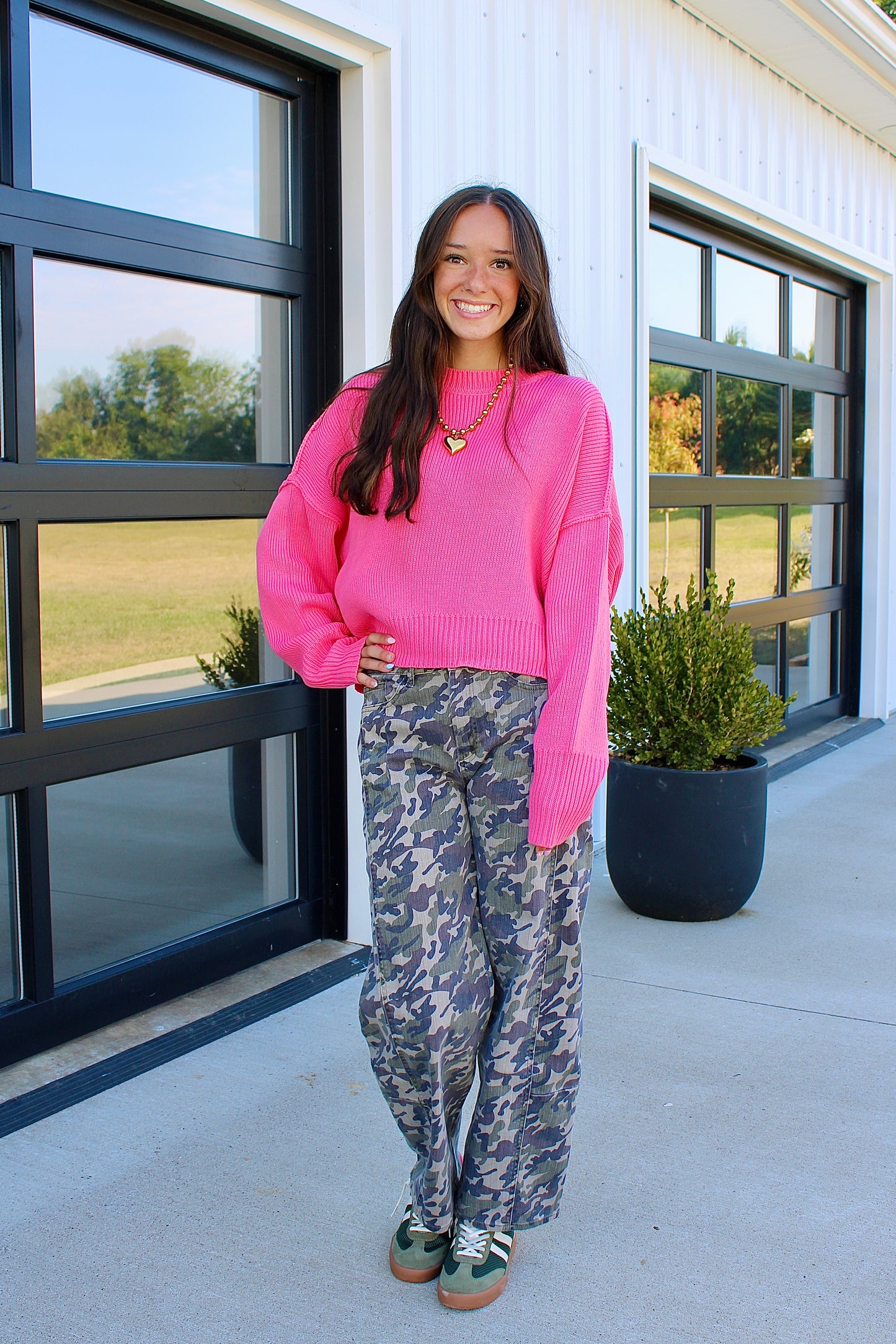 Keep Things Simple Pink Sweater