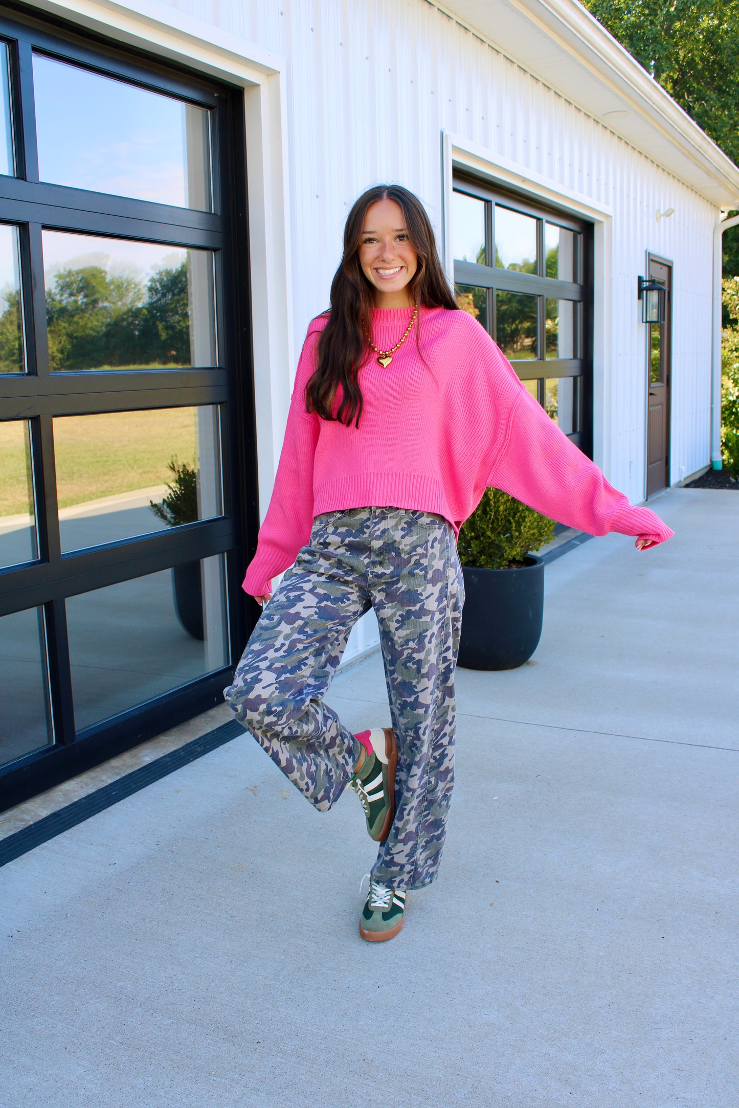 Amanda Barrel Leg Camo Denim