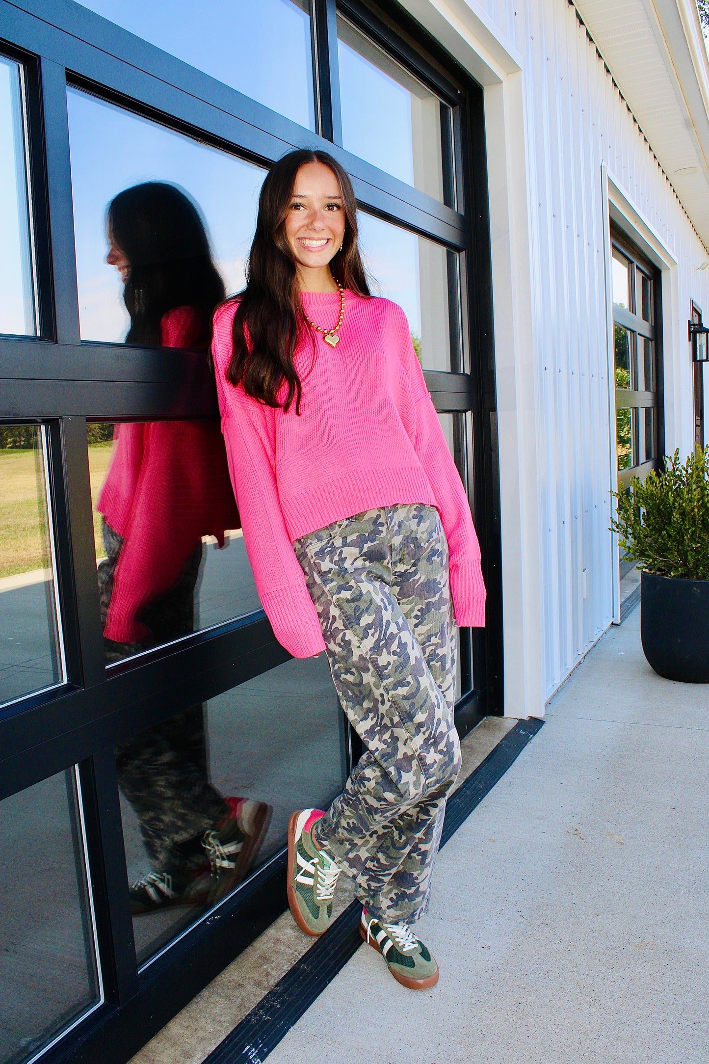Keep Things Simple Pink Sweater