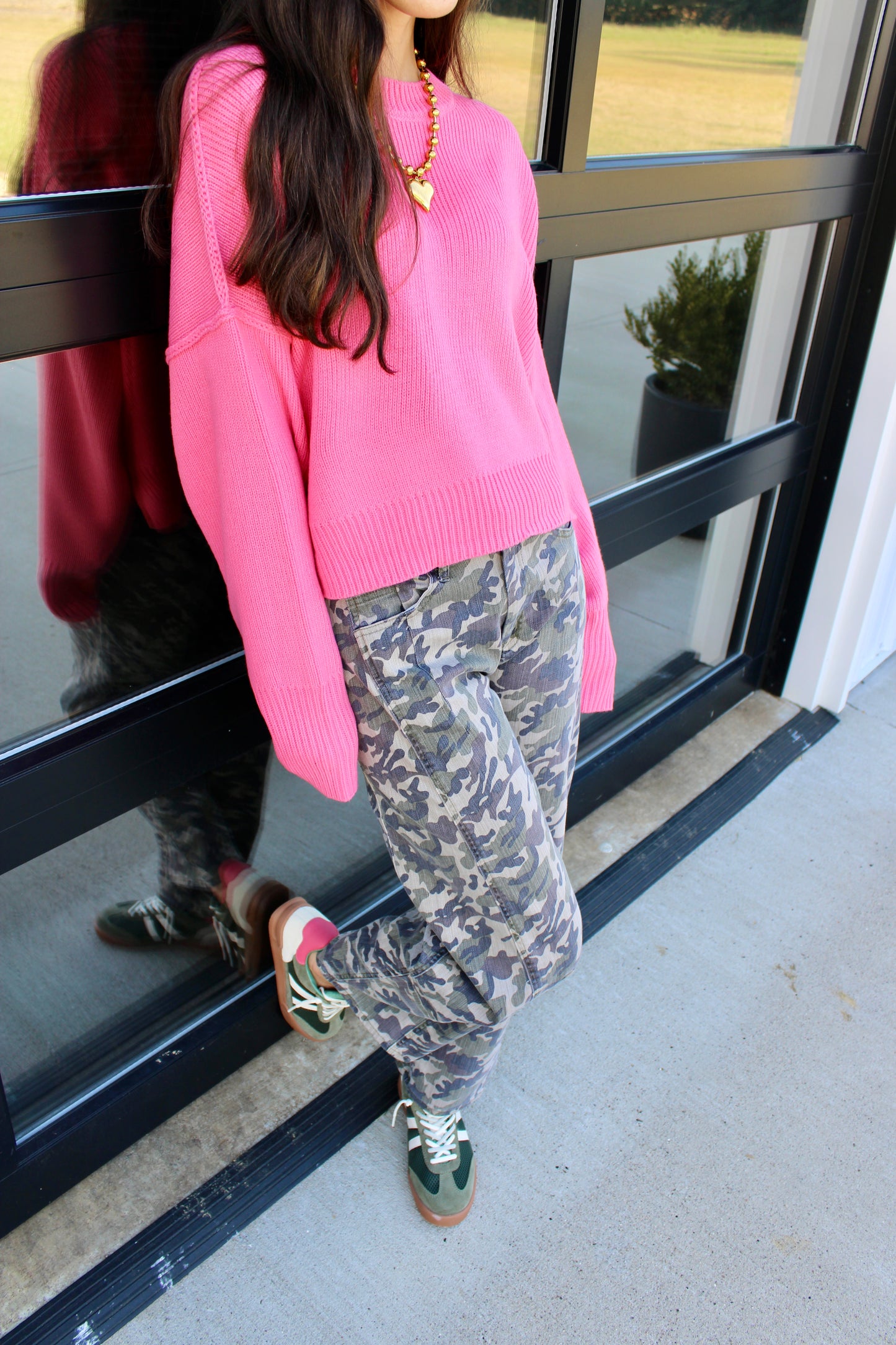 Keep Things Simple Pink Sweater