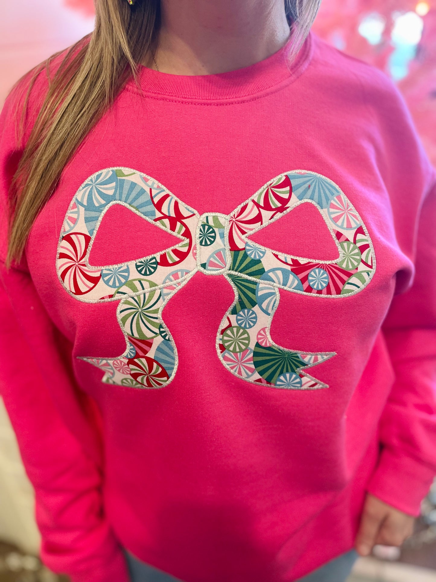 Candy Bow Hot Pink Sweatshirt