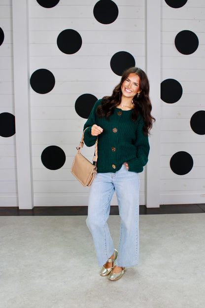 Found My Place Hunter Green Cardigan