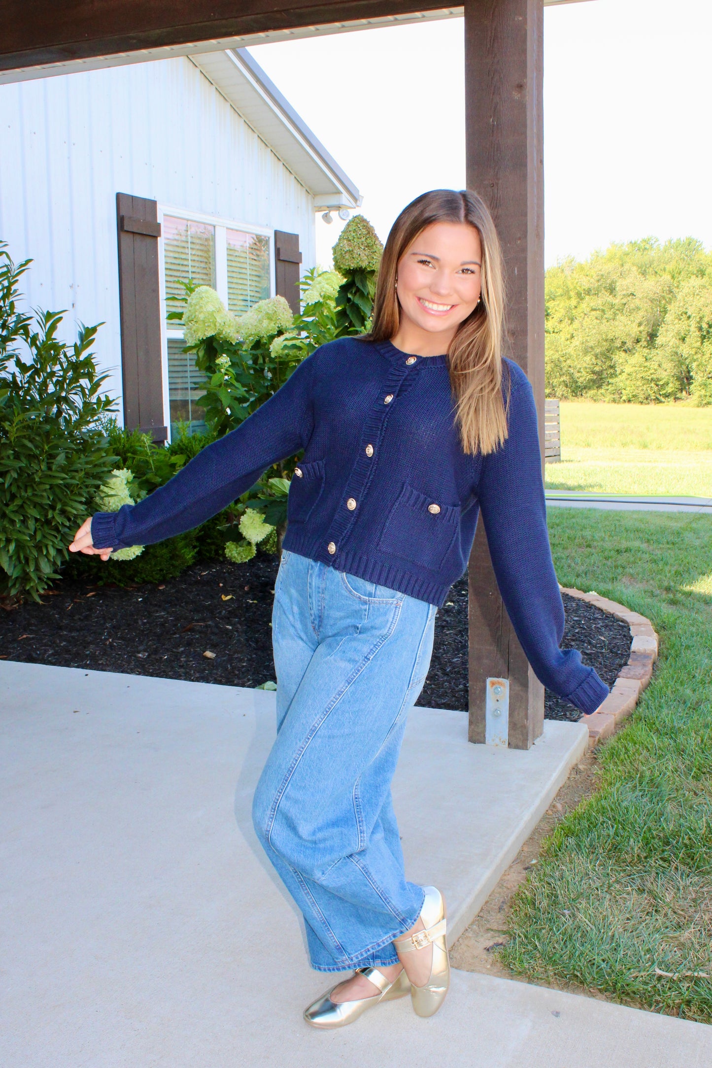 Right on Schedule Navy Cardigan