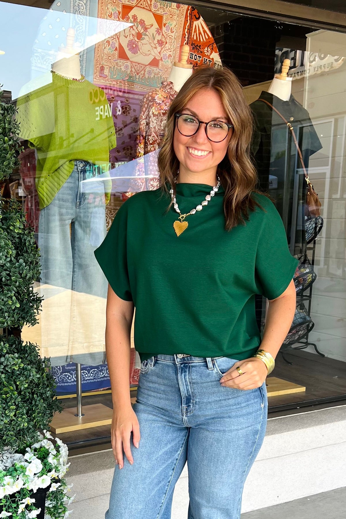 Forever Yours Top in Hunter Green