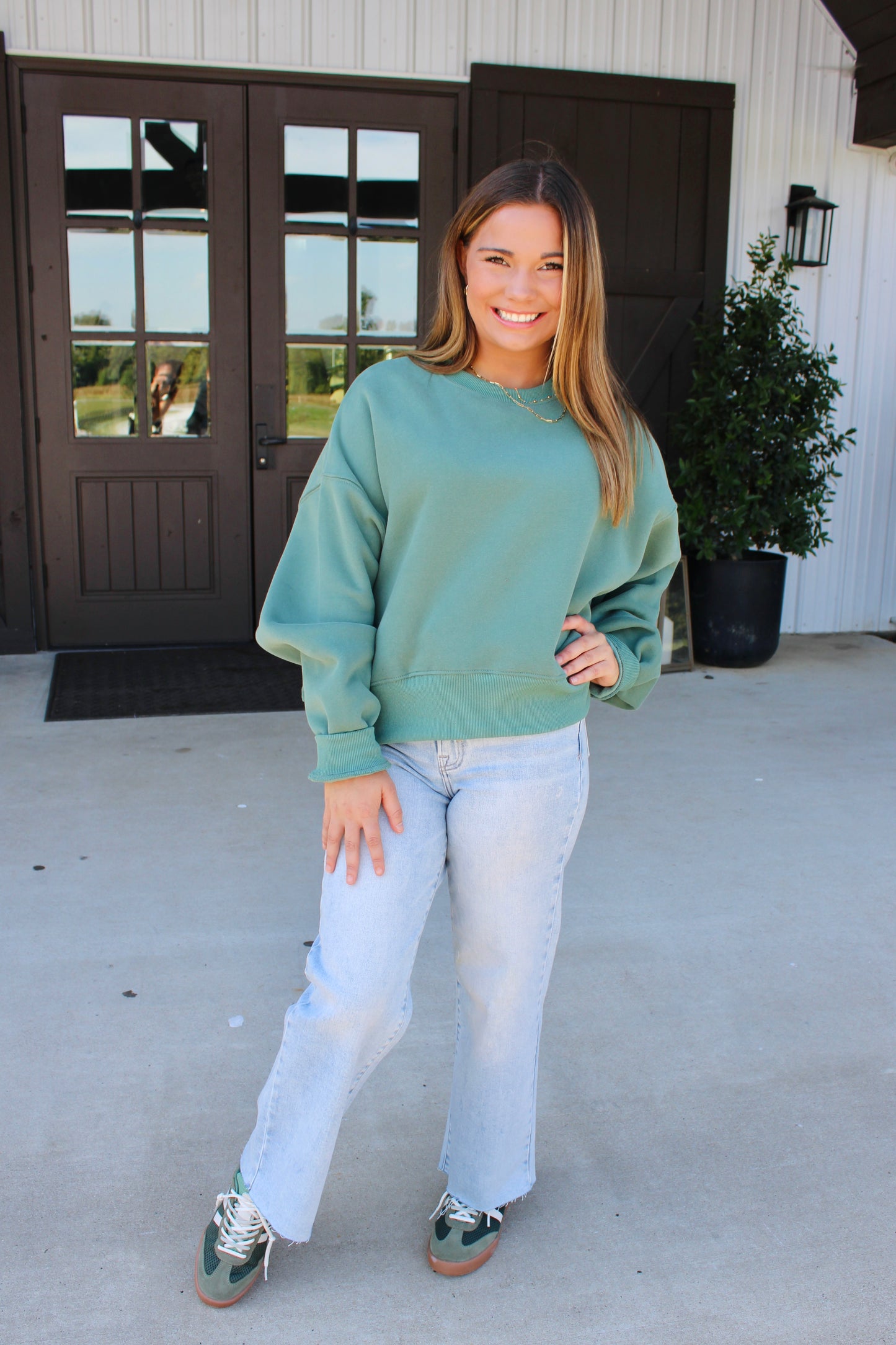 My Day Off Green Sweatshirt