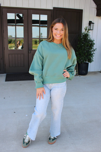 My Day Off Green Sweatshirt