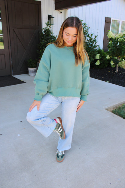 My Day Off Green Sweatshirt