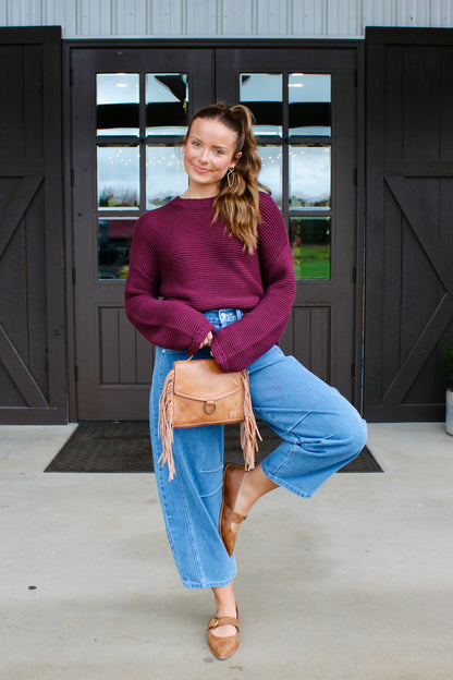 Good Mood Deep Plum  Sweater