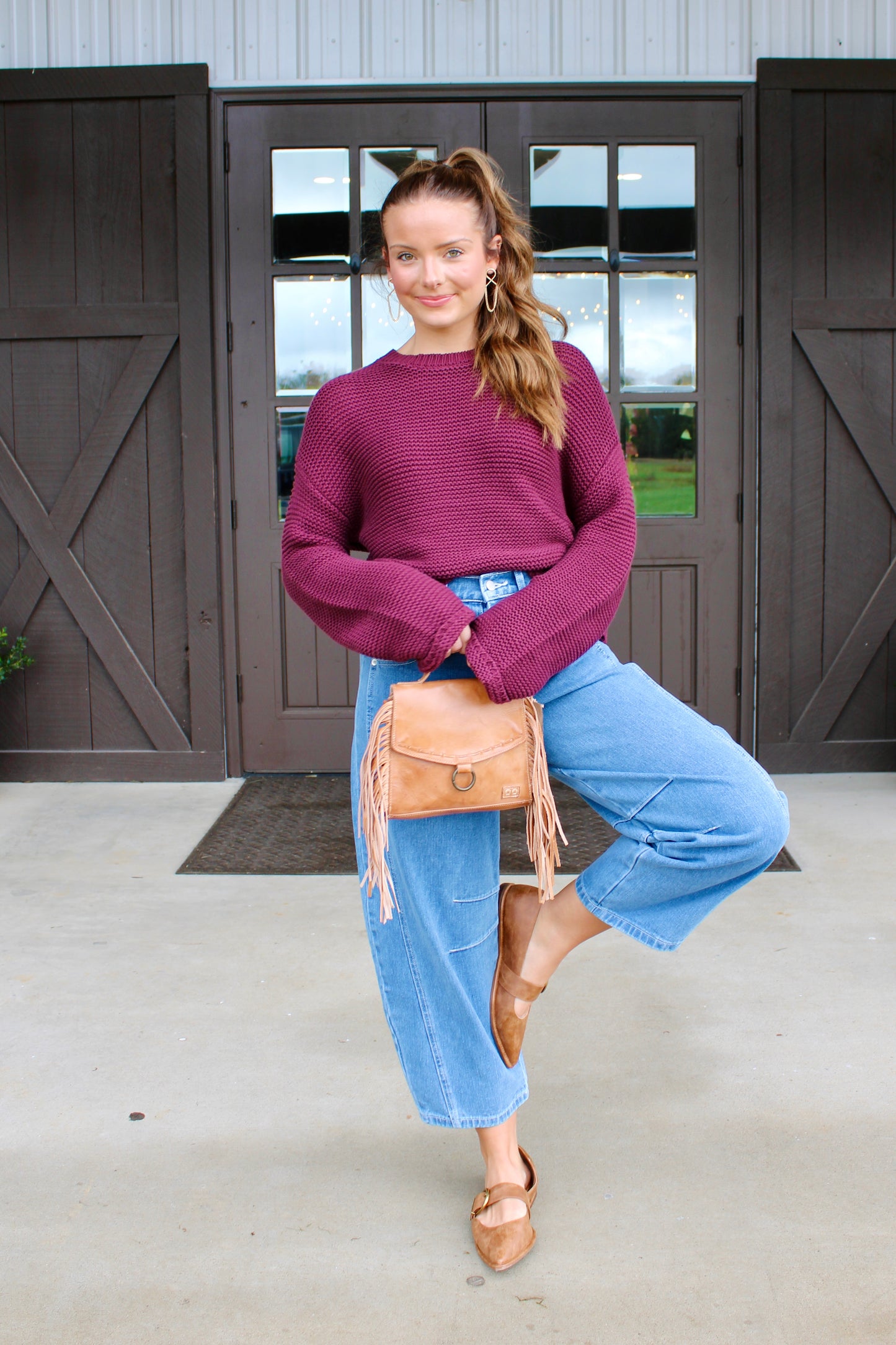 Good Mood Deep Plum  Sweater