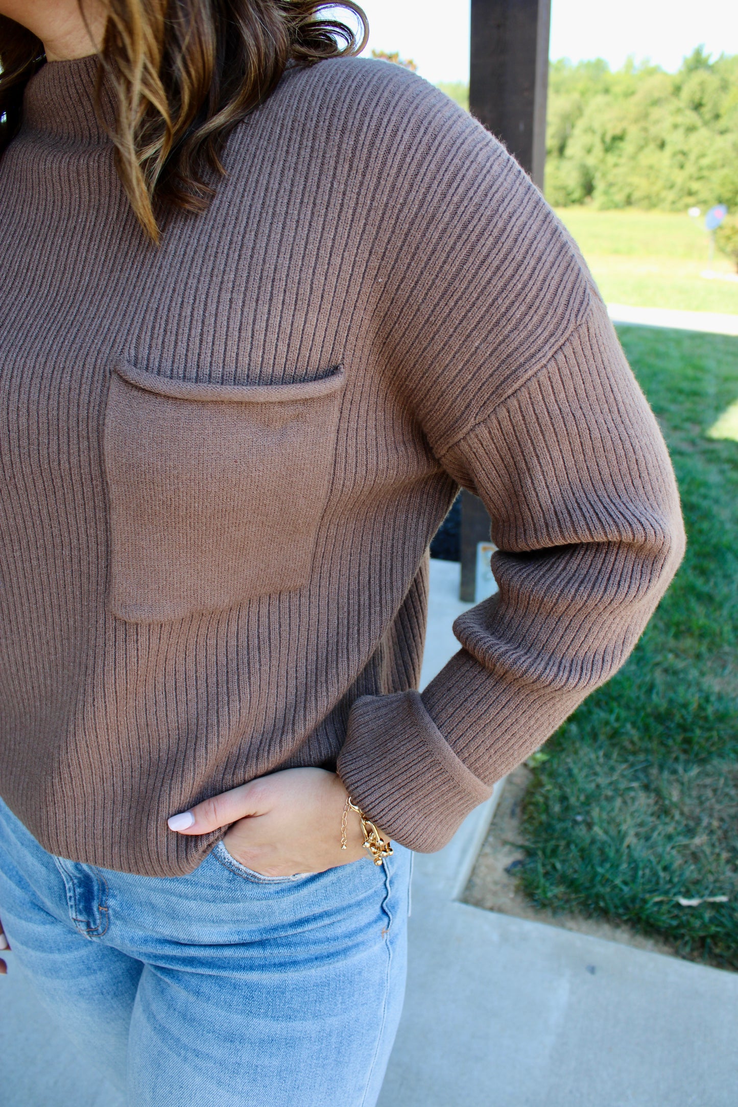 Owning The Room Mocha Sweater