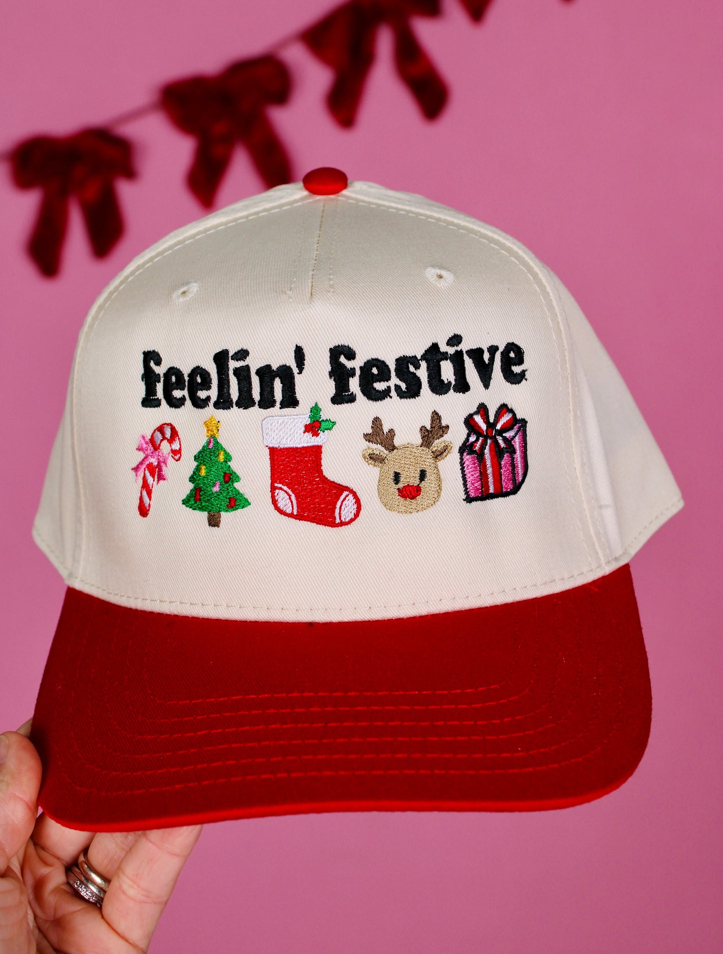 Feelin' Festive Red Canva Cap