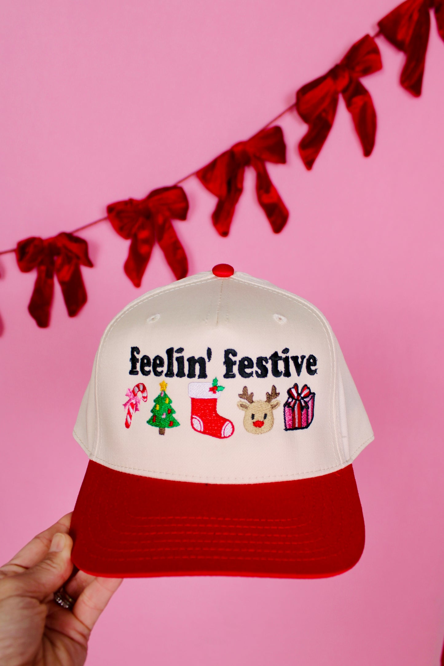 Feelin' Festive Red Canva Cap