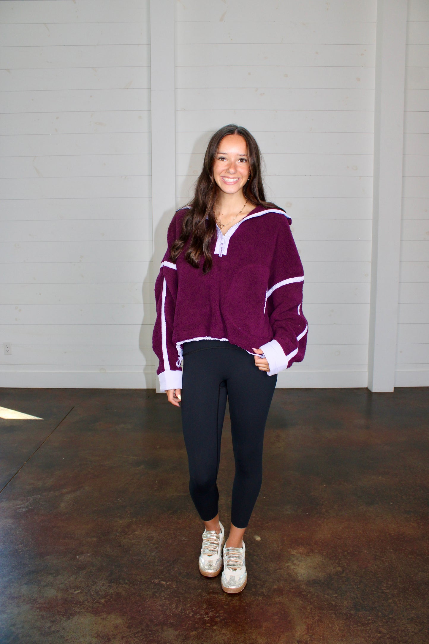 Mountain High Mid Black Cherry Combo 1/2 Zip Fleece