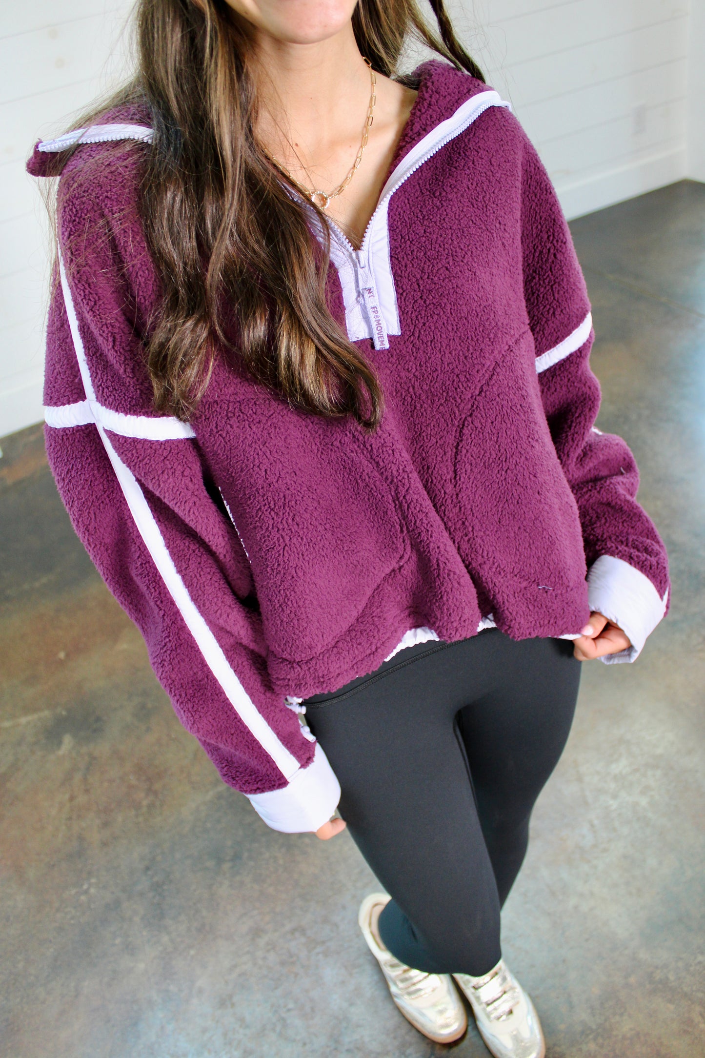 Mountain High Mid Black Cherry Combo 1/2 Zip Fleece