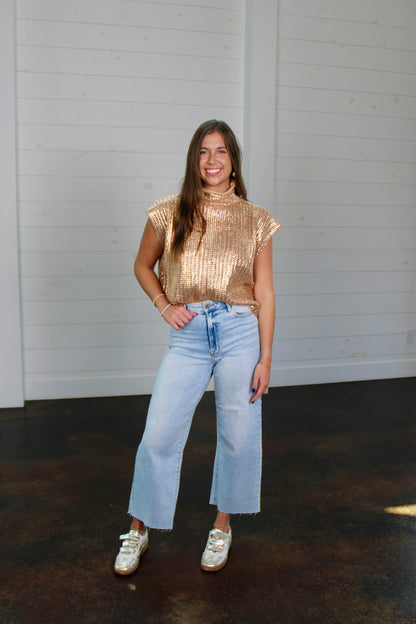 Shine Bright Gold Top