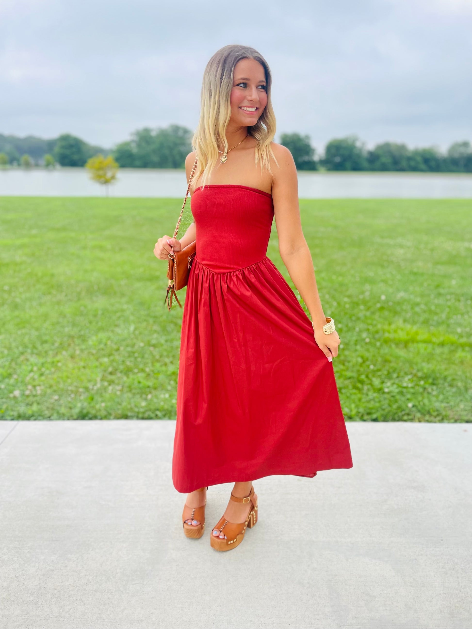 green and rust dress Bridesmaid dresses