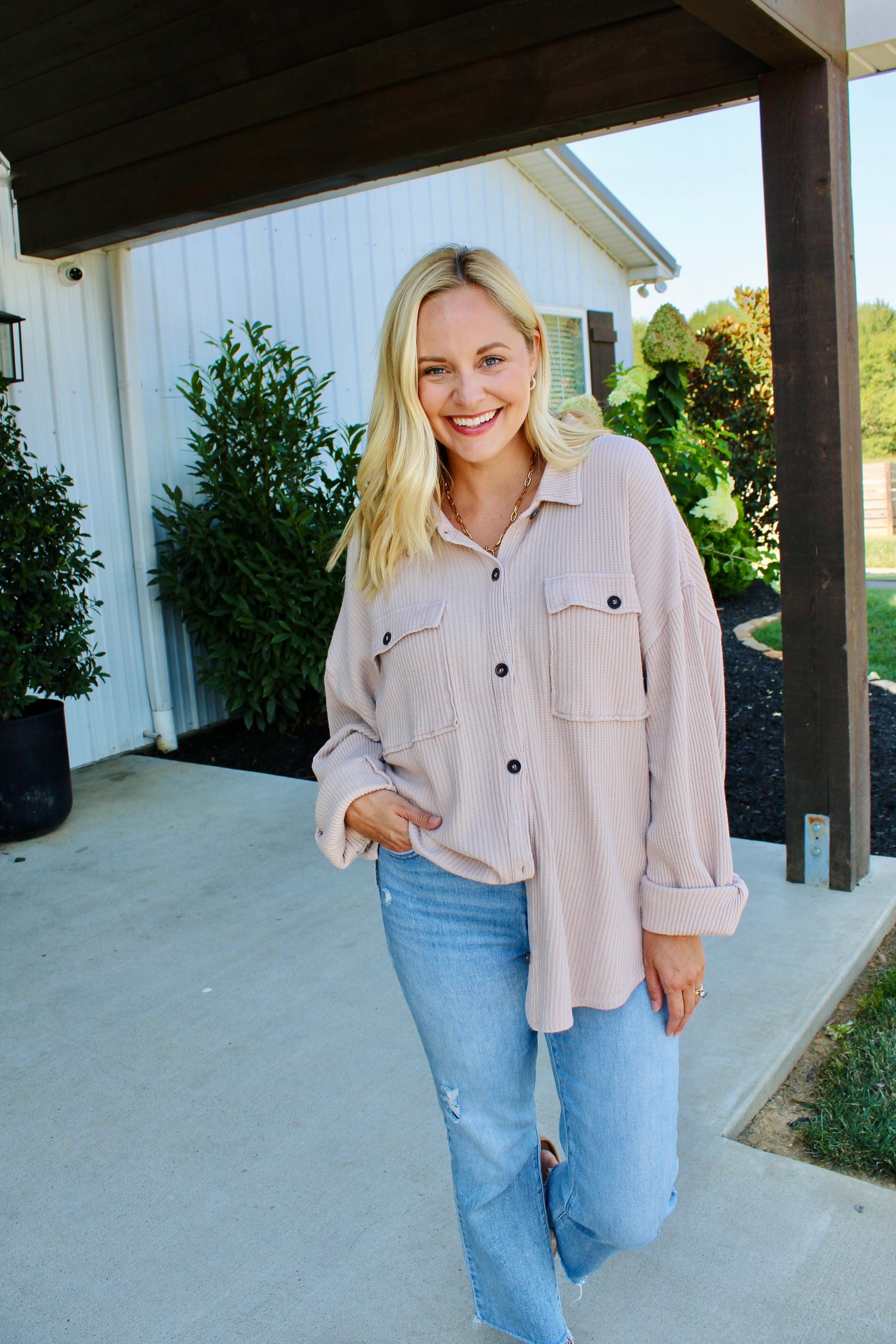 For the Story Taupe Top