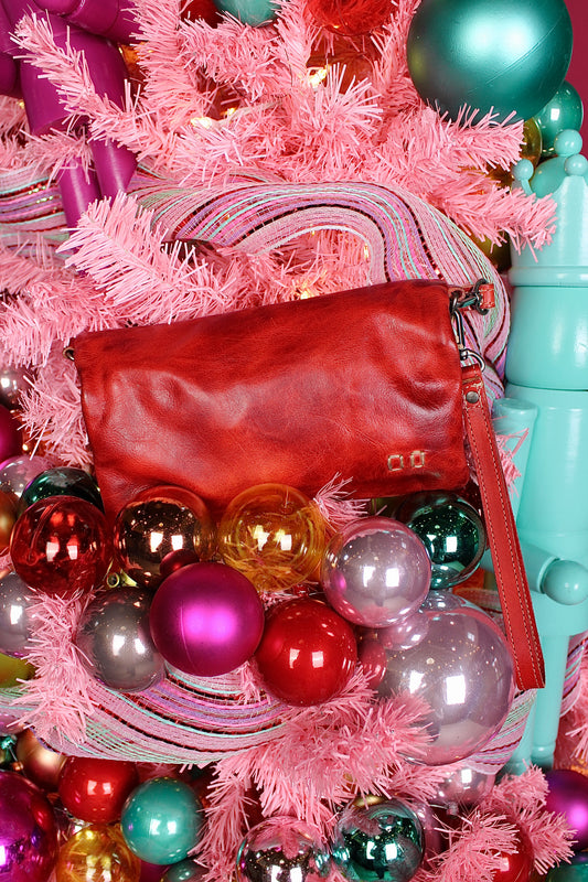 Cadence Red Rustic Convertible Clutch