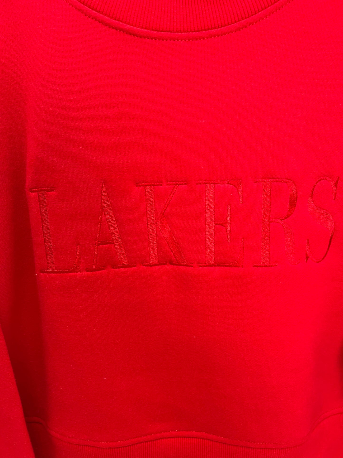 Let's Go Team Cropped Red Sweatshirt