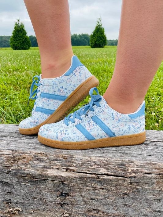 Blossom Walks Blue Sneakers