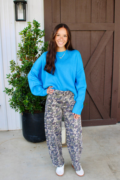 Keep Things Simple Blue Sweater