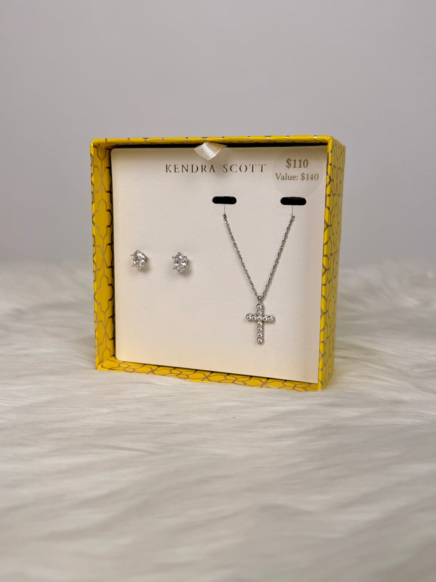 Cailin Silver Cross Necklace and Earring Gift Set
