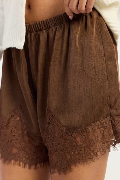 All For It Brown Shorts