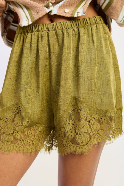All For It Olive Shorts