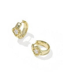 Mallory Crystal Gold Huggie Earrings