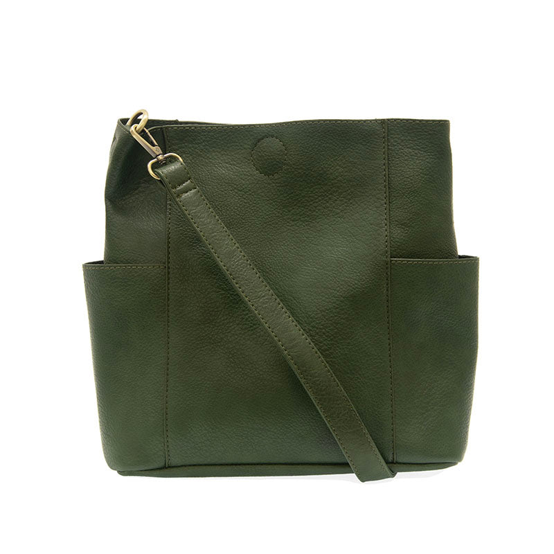 Kayleigh Side Pocket Hunter Green Bucket Bag
