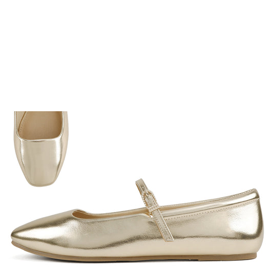 Kiana Gold Ballet Flats