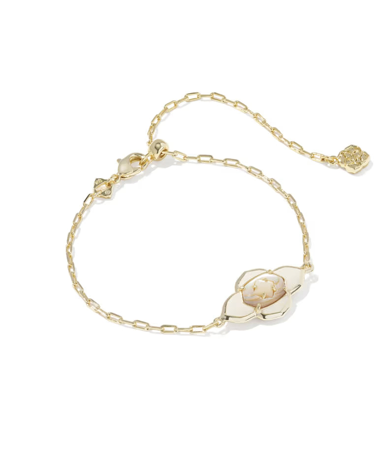 Abbie Medallion Gold Delicate Chain Bracelet in Neutral Mix