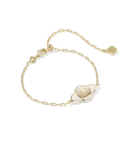 Abbie Medallion Gold Delicate Chain Bracelet in Neutral Mix