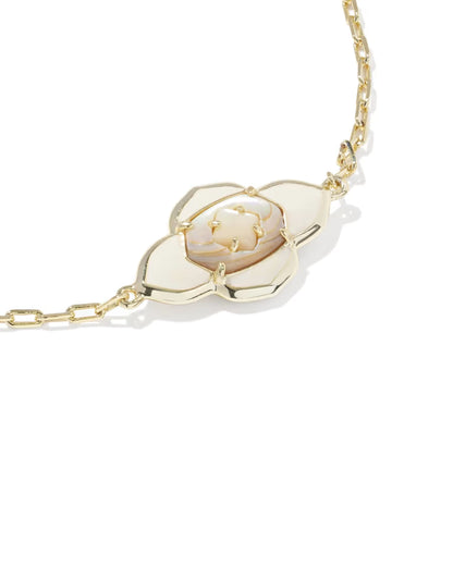 Abbie Medallion Gold Delicate Chain Bracelet in Neutral Mix
