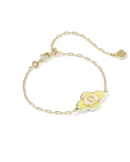 Abbie Medallion Gold Delicate Chain Bracelet in Yellow Mix