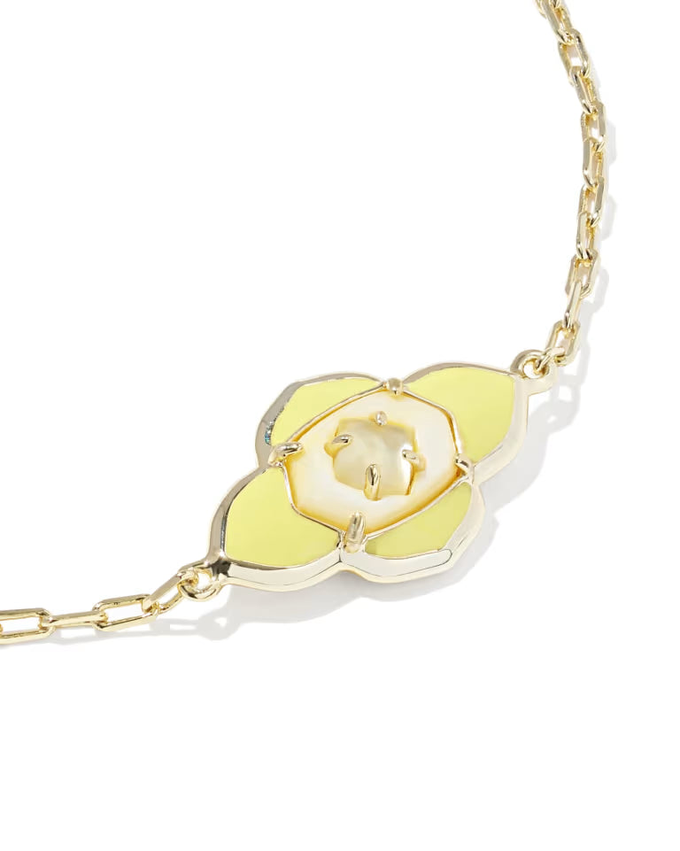 Abbie Medallion Gold Delicate Chain Bracelet in Yellow Mix