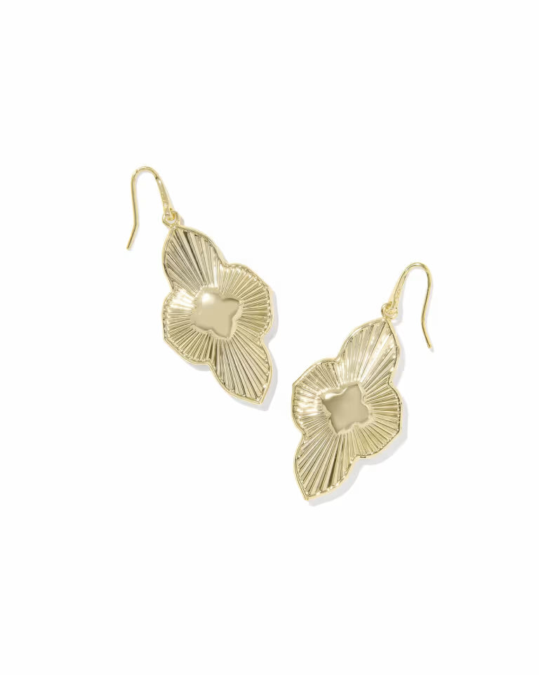 Abbie Medallion Gold Drop Earrings in Hot Pink Mix