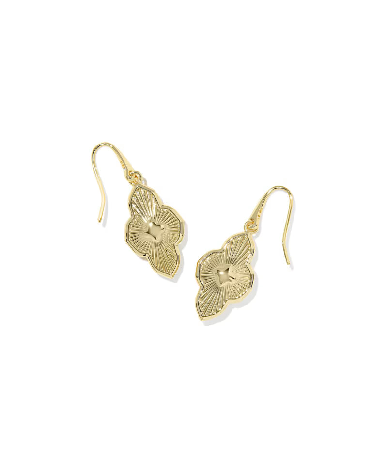 Abbie Medallion Gold Small Drop Earrings in Neutral Mix