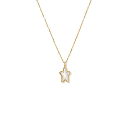 Ada Star Short Pendant Necklace in Gold Mother-of-Pearl