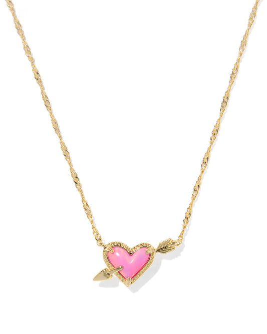 Ari Heart Arrow Gold Short Pendant Necklace