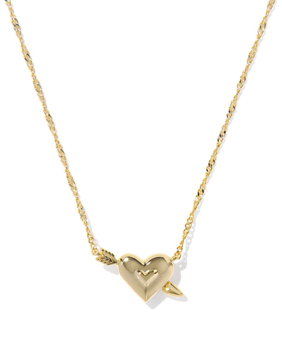 Ari Heart Arrow Gold Short Pendant Necklace