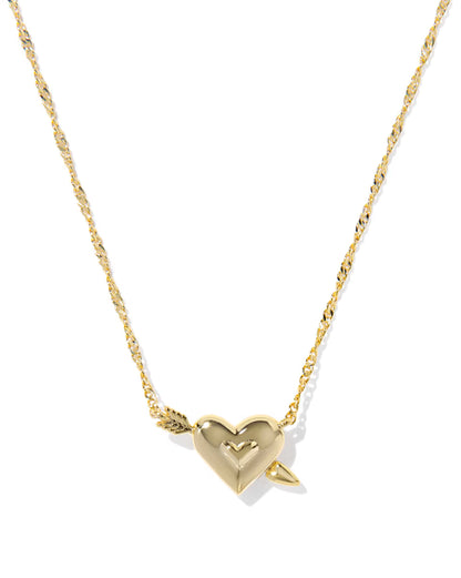 Ari Heart Arrow Gold Short Pendant Necklace
